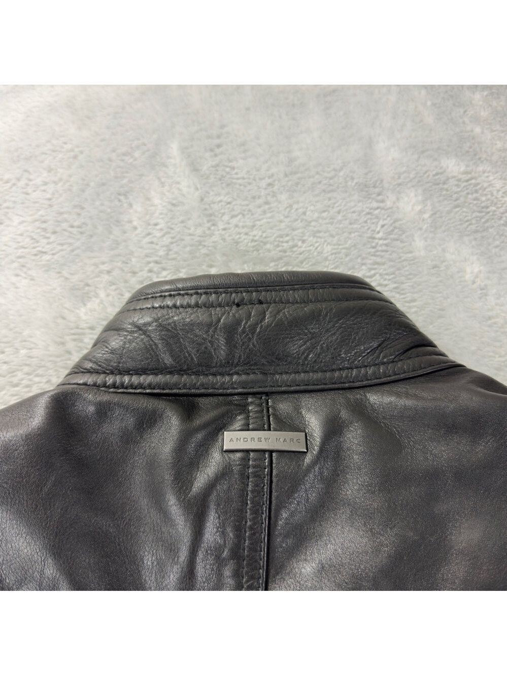 Andrew Marc Men's Size Medium 100% Black Soft Leather Jacket Full Zip AM8A1353 - Picture 16 of 16